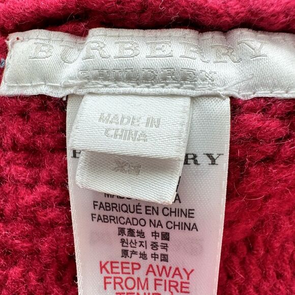 Burberry Children XS red wool blend  Knit beanie Hat - Picture 3 of 7